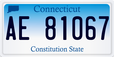 CT license plate AE81067