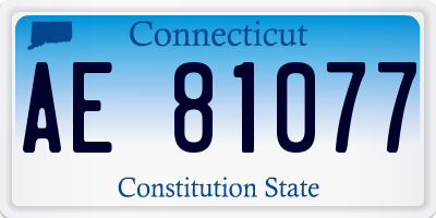 CT license plate AE81077