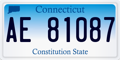 CT license plate AE81087