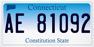CT license plate AE81092