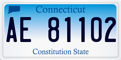CT license plate AE81102