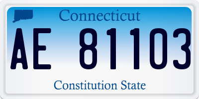 CT license plate AE81103