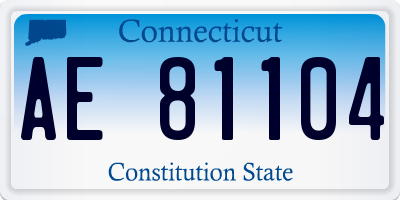 CT license plate AE81104