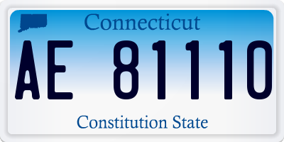 CT license plate AE81110