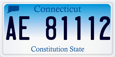 CT license plate AE81112