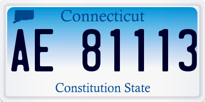 CT license plate AE81113