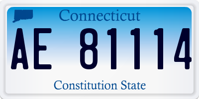 CT license plate AE81114