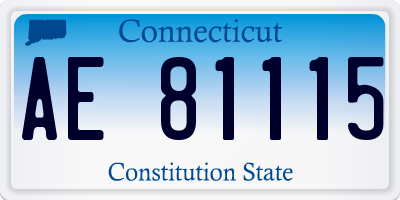 CT license plate AE81115