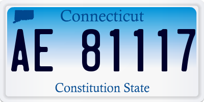CT license plate AE81117