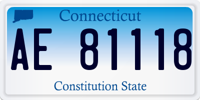 CT license plate AE81118