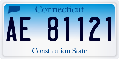 CT license plate AE81121