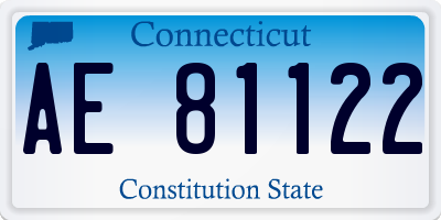 CT license plate AE81122
