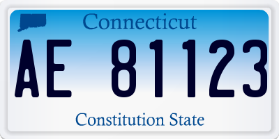 CT license plate AE81123