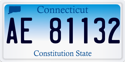 CT license plate AE81132