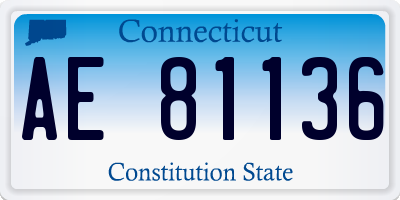 CT license plate AE81136