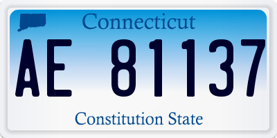 CT license plate AE81137