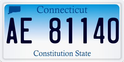 CT license plate AE81140
