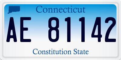 CT license plate AE81142
