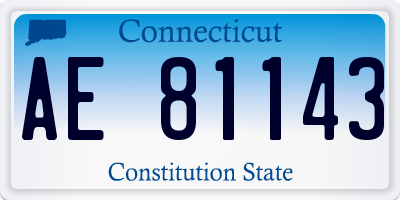 CT license plate AE81143