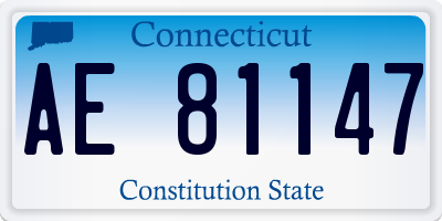 CT license plate AE81147