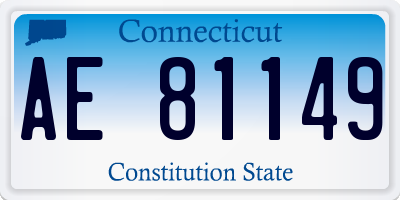 CT license plate AE81149