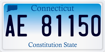 CT license plate AE81150