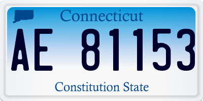 CT license plate AE81153
