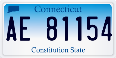 CT license plate AE81154