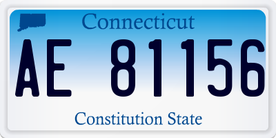 CT license plate AE81156