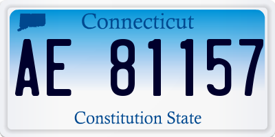 CT license plate AE81157
