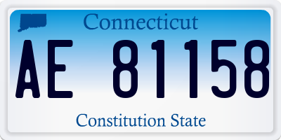 CT license plate AE81158