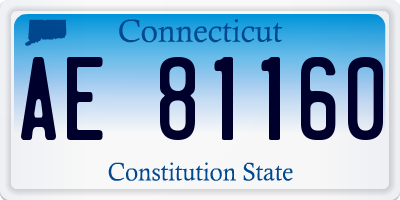 CT license plate AE81160