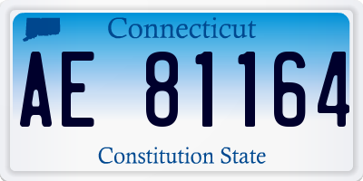 CT license plate AE81164