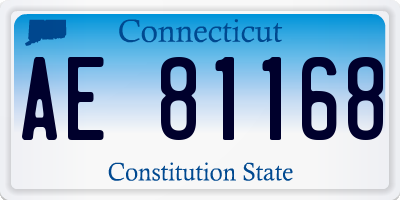 CT license plate AE81168