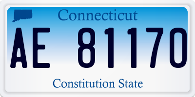 CT license plate AE81170
