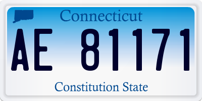 CT license plate AE81171