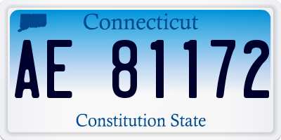 CT license plate AE81172