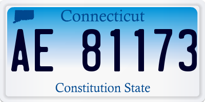 CT license plate AE81173