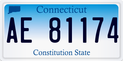 CT license plate AE81174