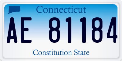 CT license plate AE81184
