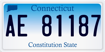 CT license plate AE81187