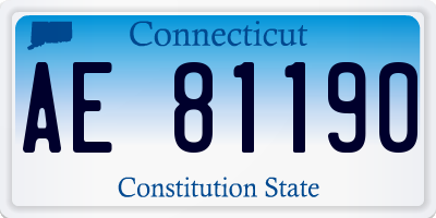 CT license plate AE81190