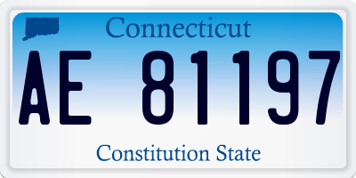 CT license plate AE81197
