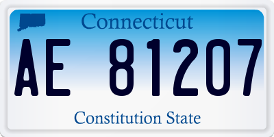 CT license plate AE81207