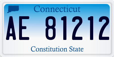 CT license plate AE81212