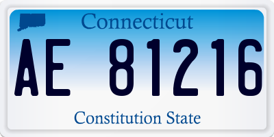 CT license plate AE81216