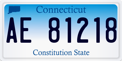 CT license plate AE81218
