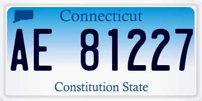 CT license plate AE81227