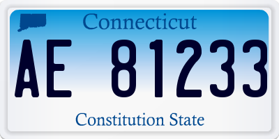 CT license plate AE81233
