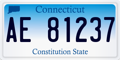CT license plate AE81237